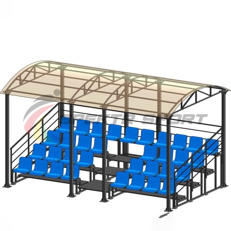 Купить Трибуна для зрителей 4 ряда на 34 места с навесом и перилами в Теберде 